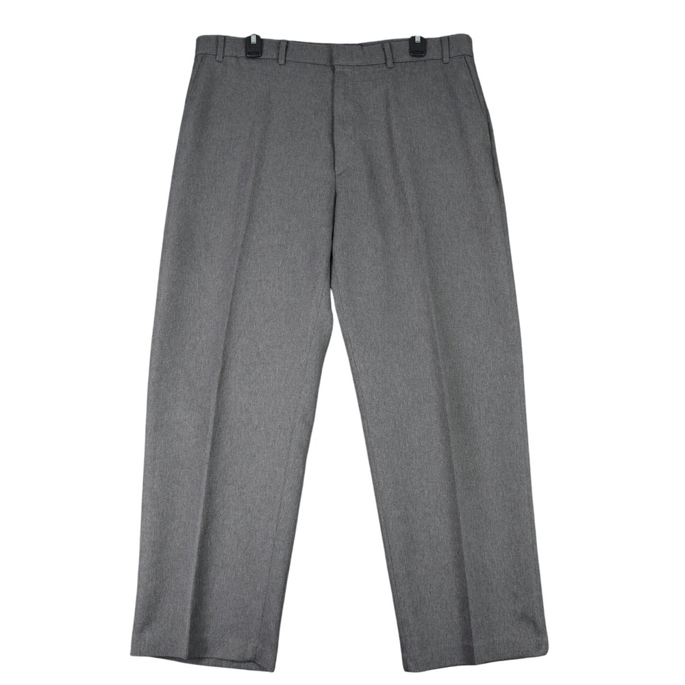 Vintage 80s Levis Action Slacks Trousers Mens 36x28 Gray Flat Front Dress Pants